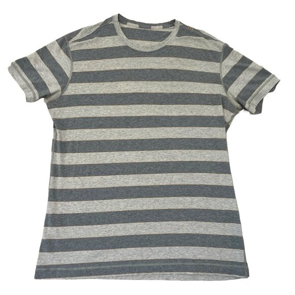 Lululemon Stripe Short Sleeve Stretch Casual Tee T-Shirt Gray Men's size XL - Picture 1 of 5